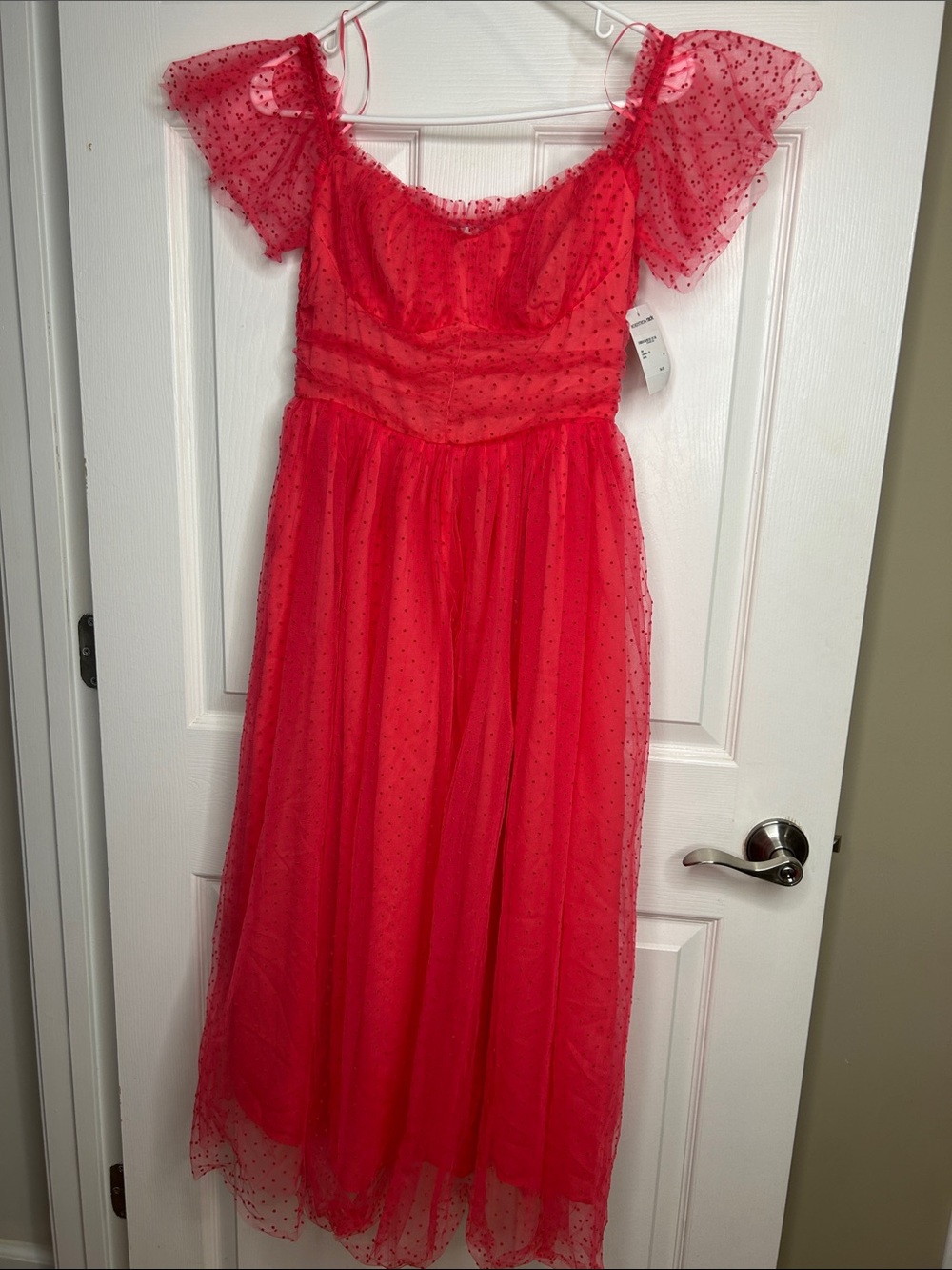 Lush Hot Pink Polka-Dot Tulle Party Dress